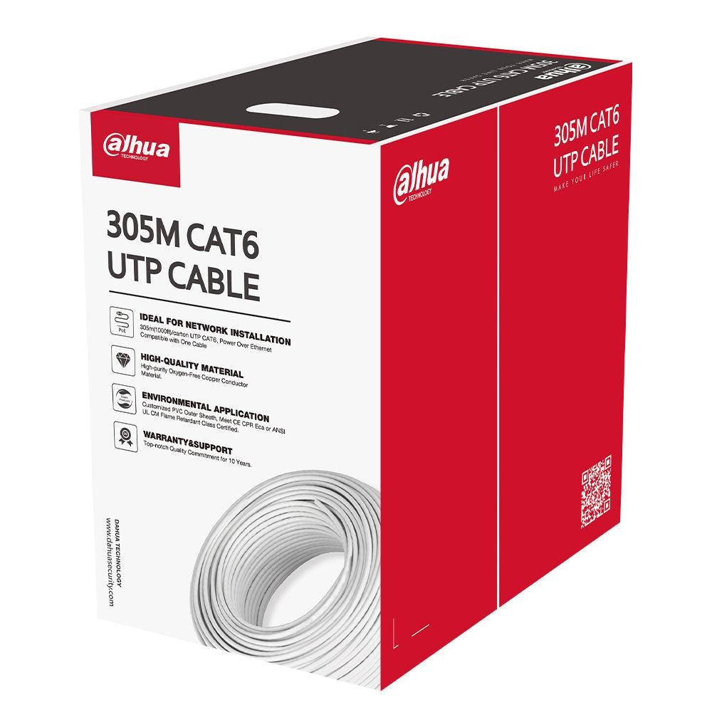 BOBINA DE CABLE UTP CAT6 DAHUA PARA INTERIOR 305MTS DH-PFM922I-6UN-C-V2
